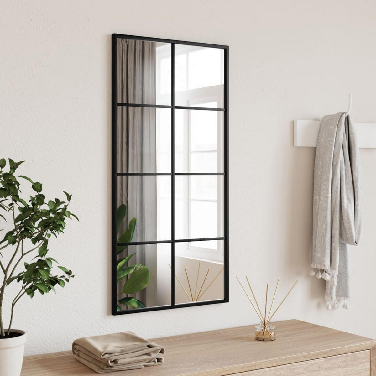WANDSPIEGEL Schwarz 40x80 cm Rechteckig Eisen - Schwarz, Metall (40/80/80cm) - furnicato