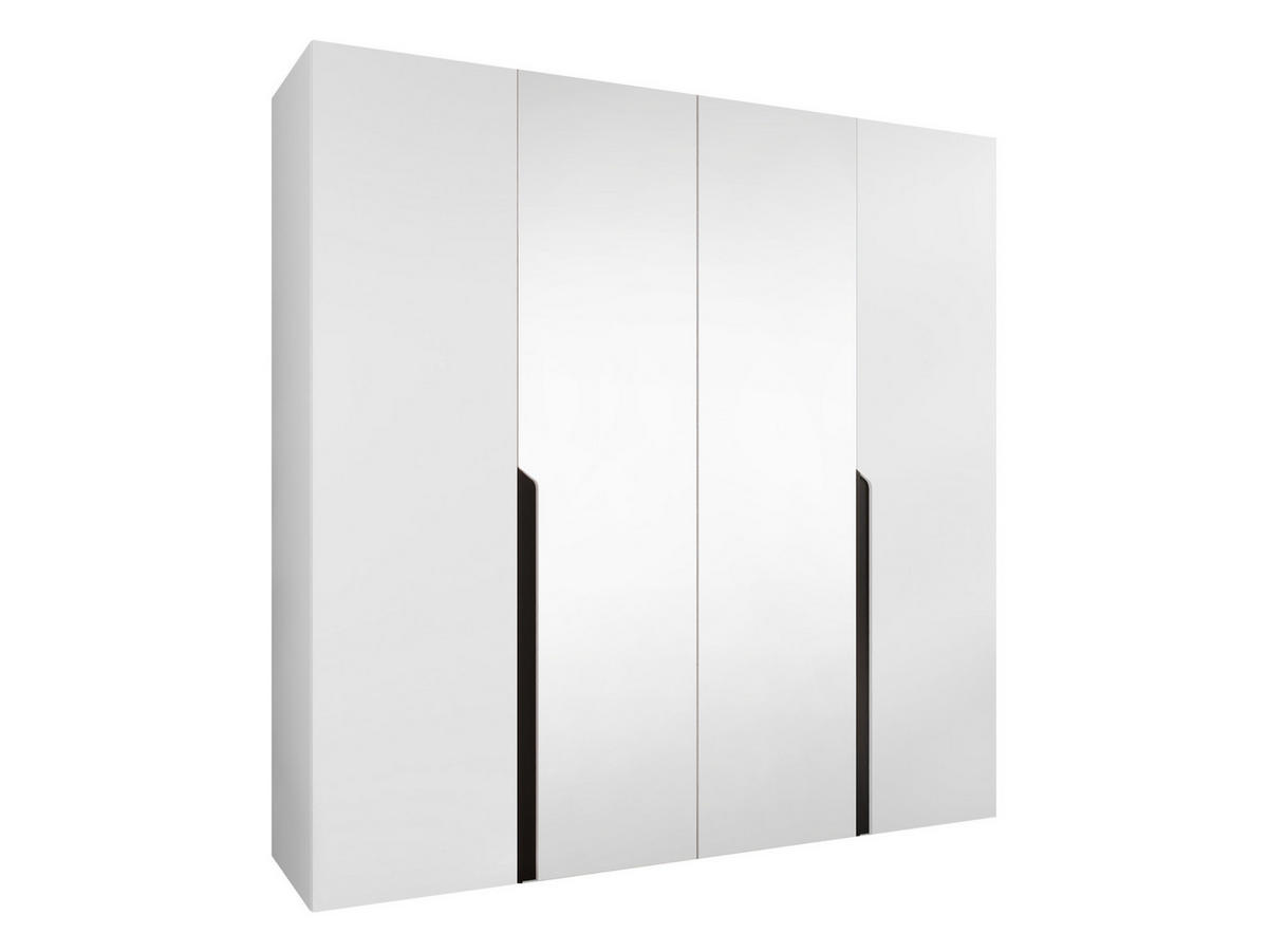 DREHTÜRENSCHRANK Mila II 200 - Schwarz/Weiß, Holzwerkstoff/Kunststoff (200/202/52cm) - MIRJAN24