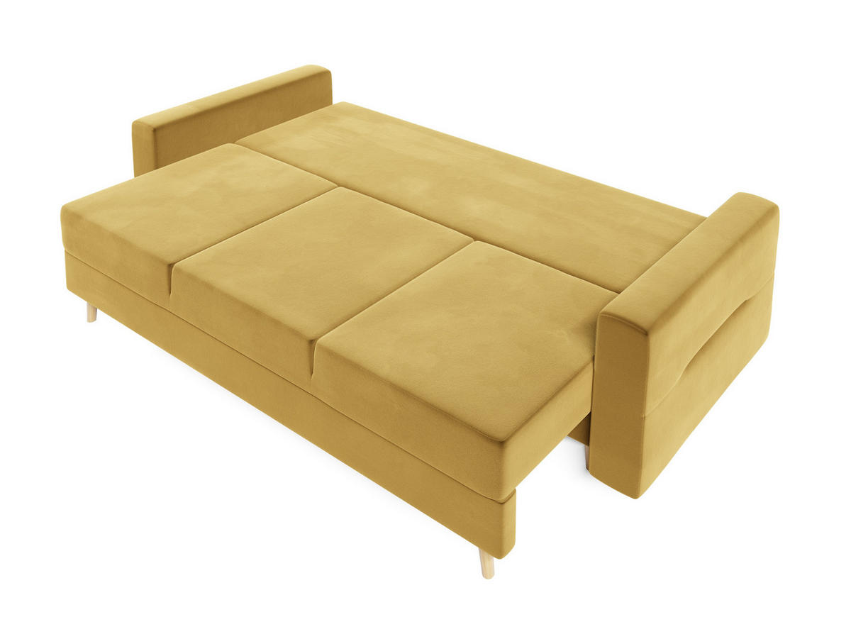 SOFA Bergen mit Schlaffunktion - Gelb/Goldfarben, Textil (234/90/95cm) - SIMKAM Furniture