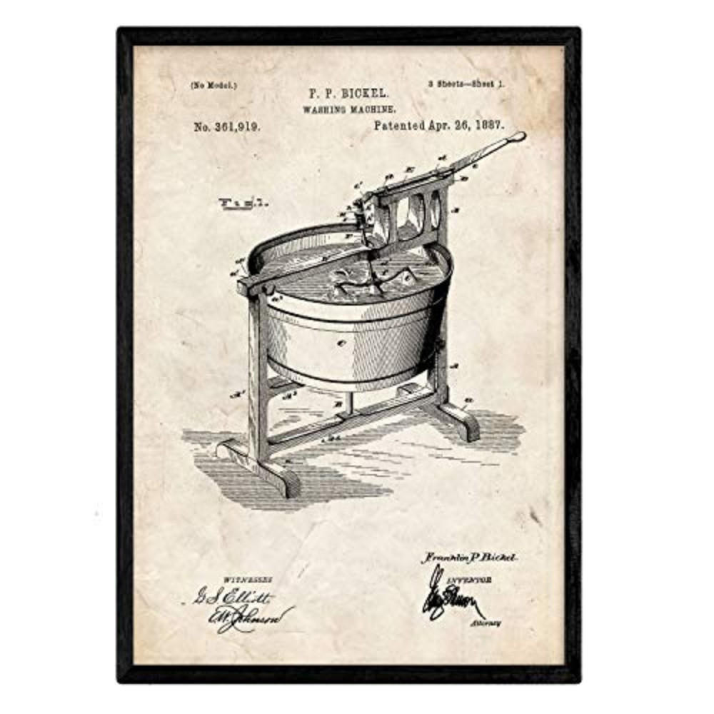 POSTER Washer Patent A3 Rahmenlos - Klar, Papier (29.7/5/42cm) - Nacnic
