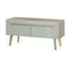 TV-LOWBOARD Pistazie grün, Eiche, skandinavisch 107 cm, TV Unterteil mit Vollauszug - Eichefarben/Pastellgrün, Holz/Holzwerkstoff (107/50/40cm) - Furn.Design
