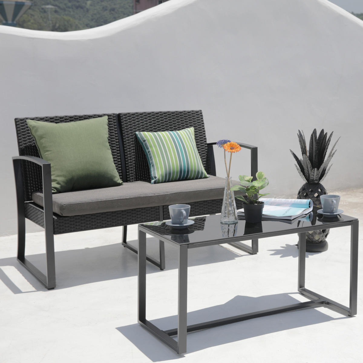 GARTENSET Lois XL Grau/Grau - Grau, Kunststoff - SVITA