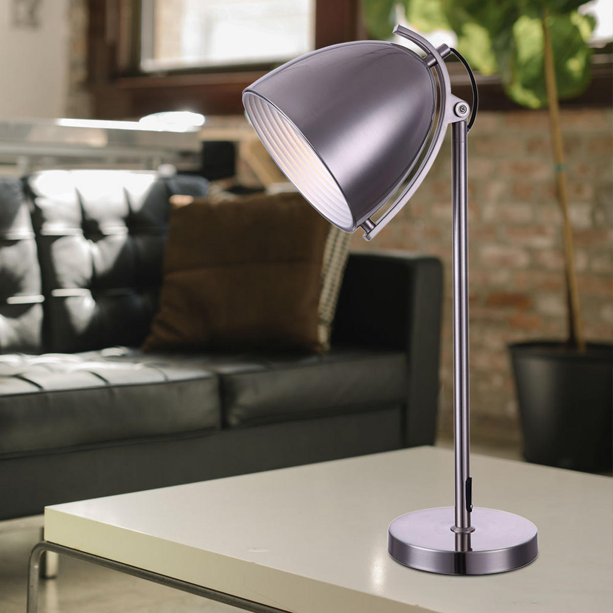 TISCHLEUCHTE JACKSON Silber Nickel matt - Silberfarben, Metall (28/20/70cm) - Globo Lighting