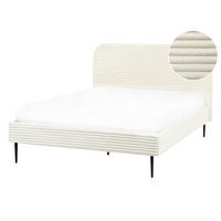 POLSTERBETT mit Lattenrost 140x200 cm Weiß Flayat - Creme, Textil (140/200cm) - Beliani