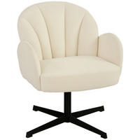 DREHSESSEL DE-13365 Muschelform & Samt Beige - Beige, Metall (64.5/80/68cm) - ComfortXL