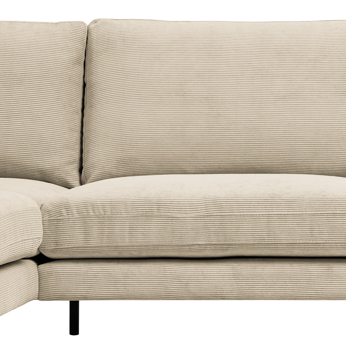 ECKSOFA mit Longchair - Creme, Textil/Metall (262/156cm) - home24