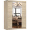 SCHWEBETÜRENSCHRANK 150/200/61 cm 2-türig Vista 01 Sonoma Eiche/Sonoma Eiche - Alufarben/Sonoma Eiche, Glas/Holzwerkstoff (150/200/61cm) - imoebel24