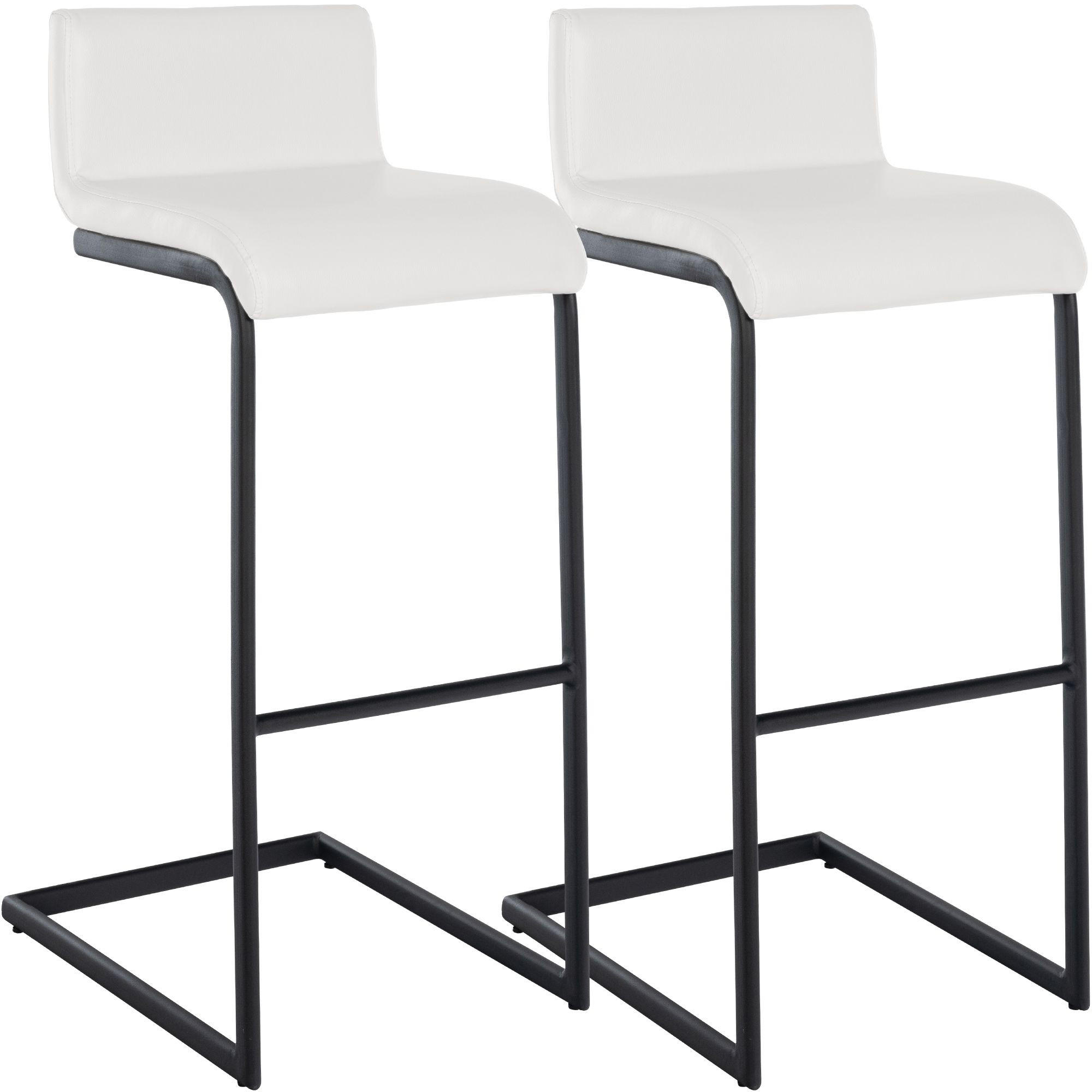 BARHOCKER 2 Lederlook Weiß - Schwarz/Weiß, Textil/Metall (40/96/50cm) - CLP