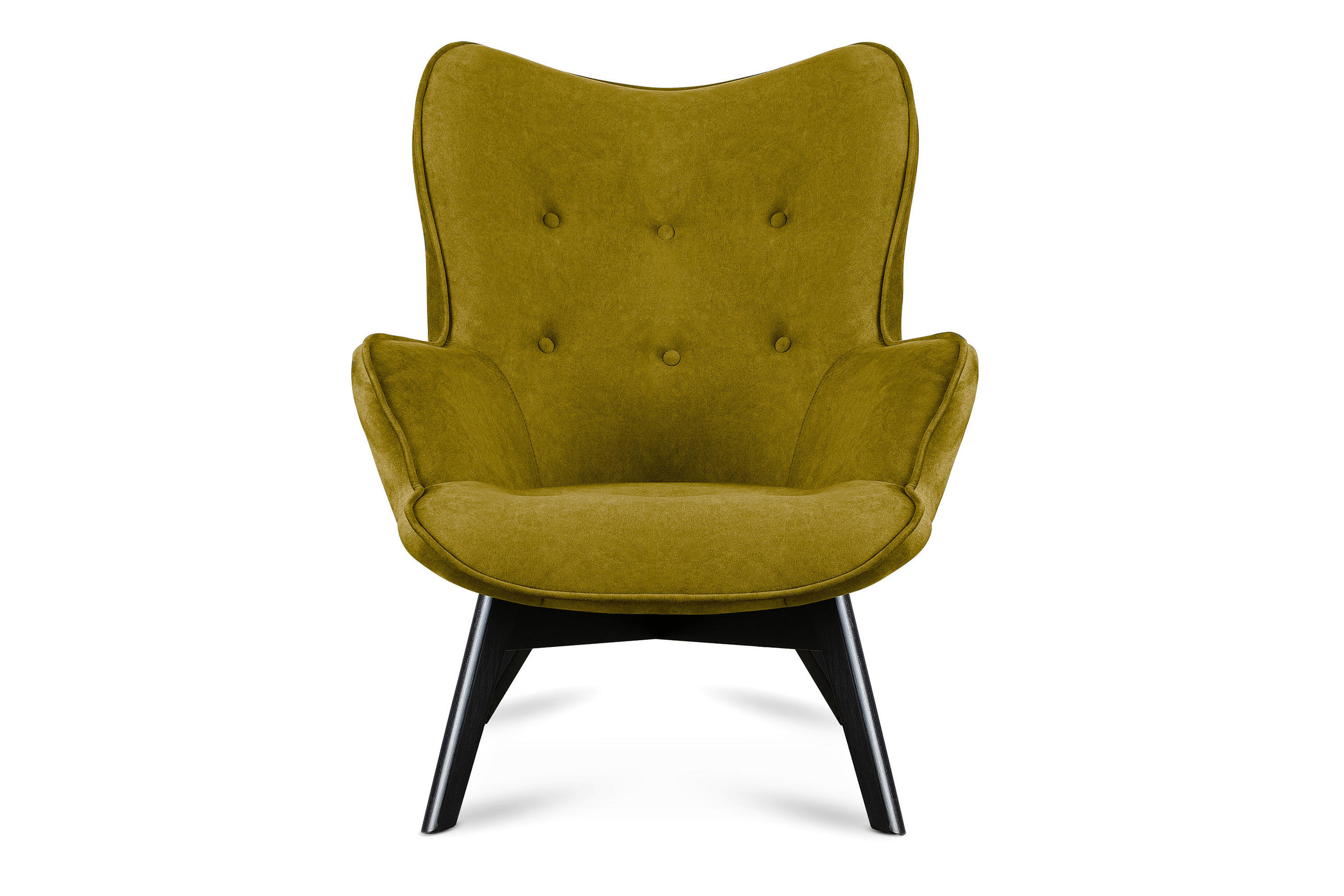 SESSEL GLORI mit Armlehnen, Gelb - Gelb/Schwarz, Holz/Textil (78/94/88cm) - KONSIMO®