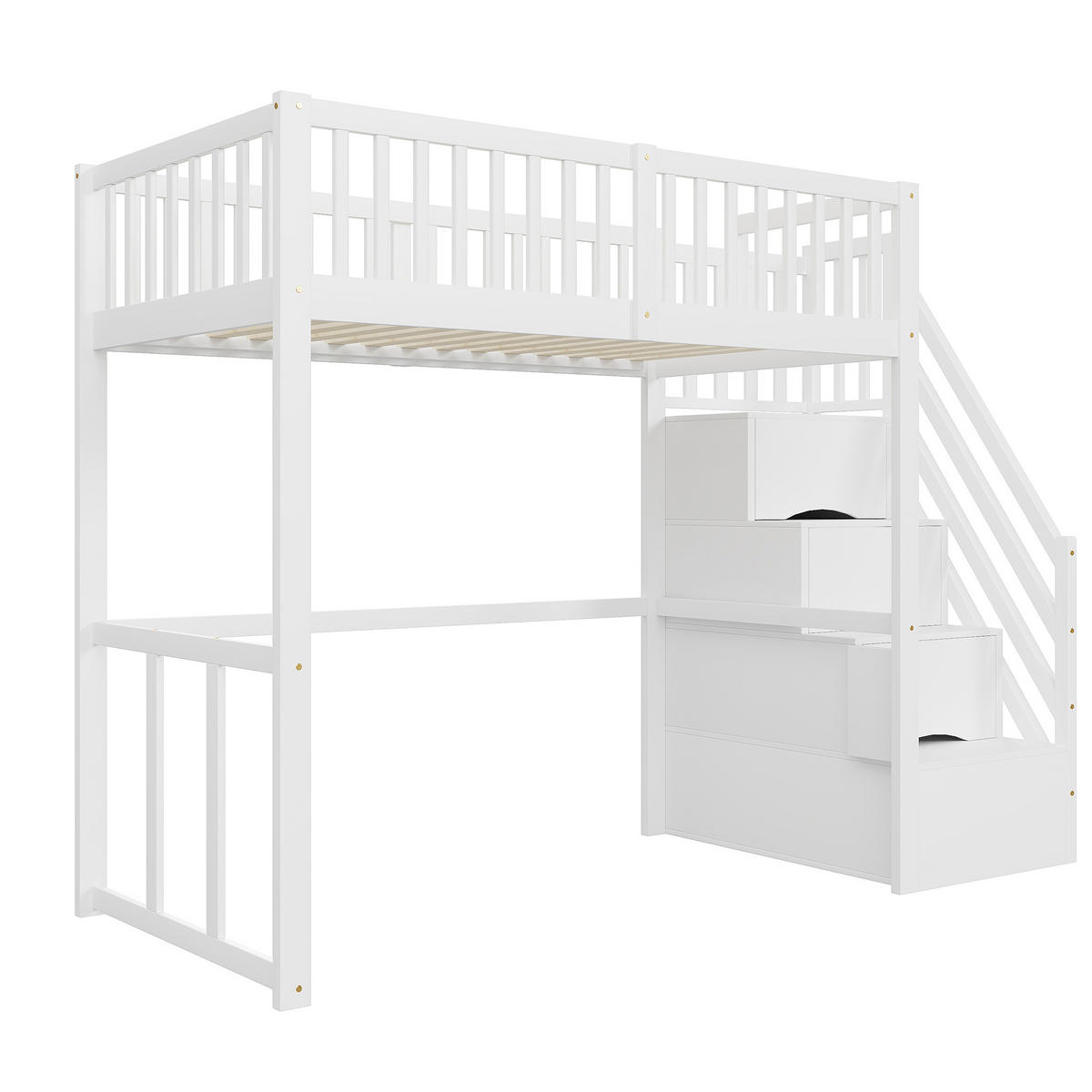 HOCHBETT 90x200 cm Treppe Holz weiß - Weiß, Holz (90/200cm) - Fortuna Lai