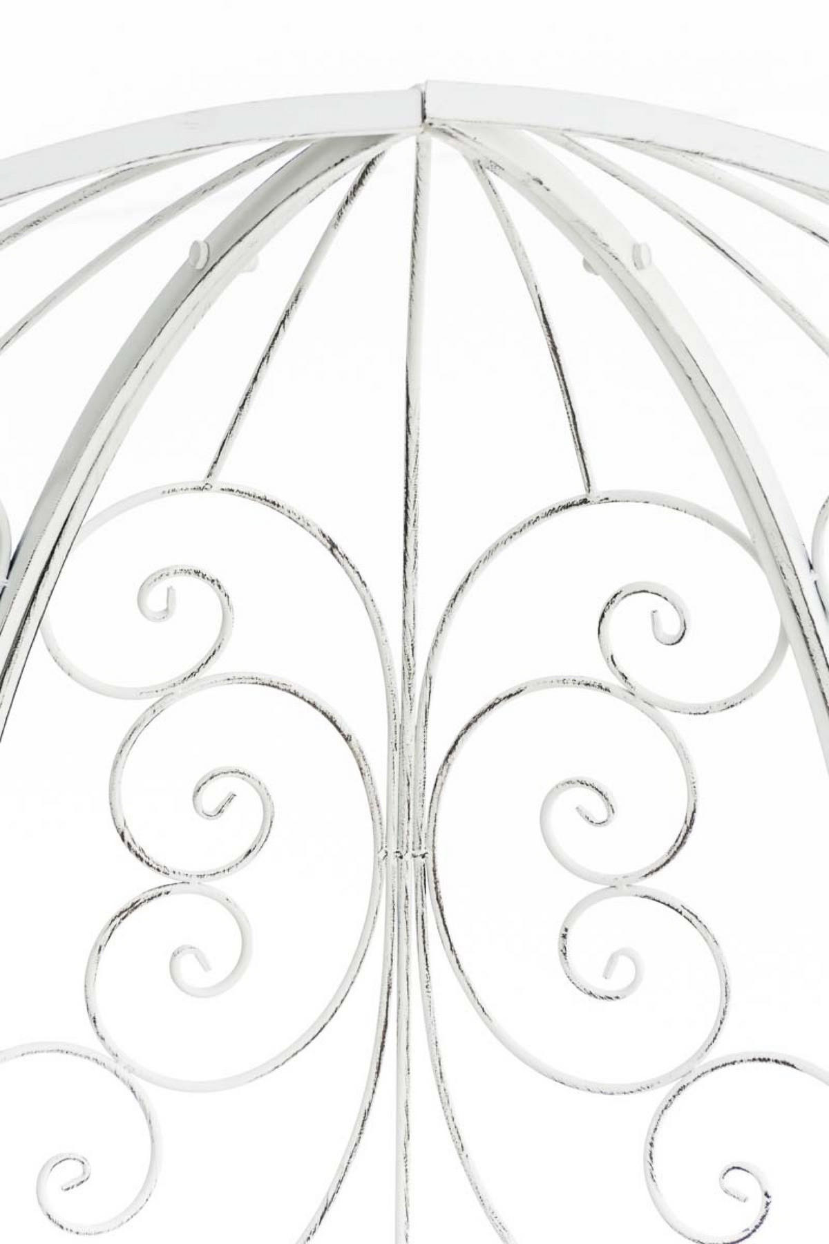 HALBPAVILLON Rosalia mit Sitzbank antik weiß - Schwarz, Metall (120/178/58cm) - TPFGarden