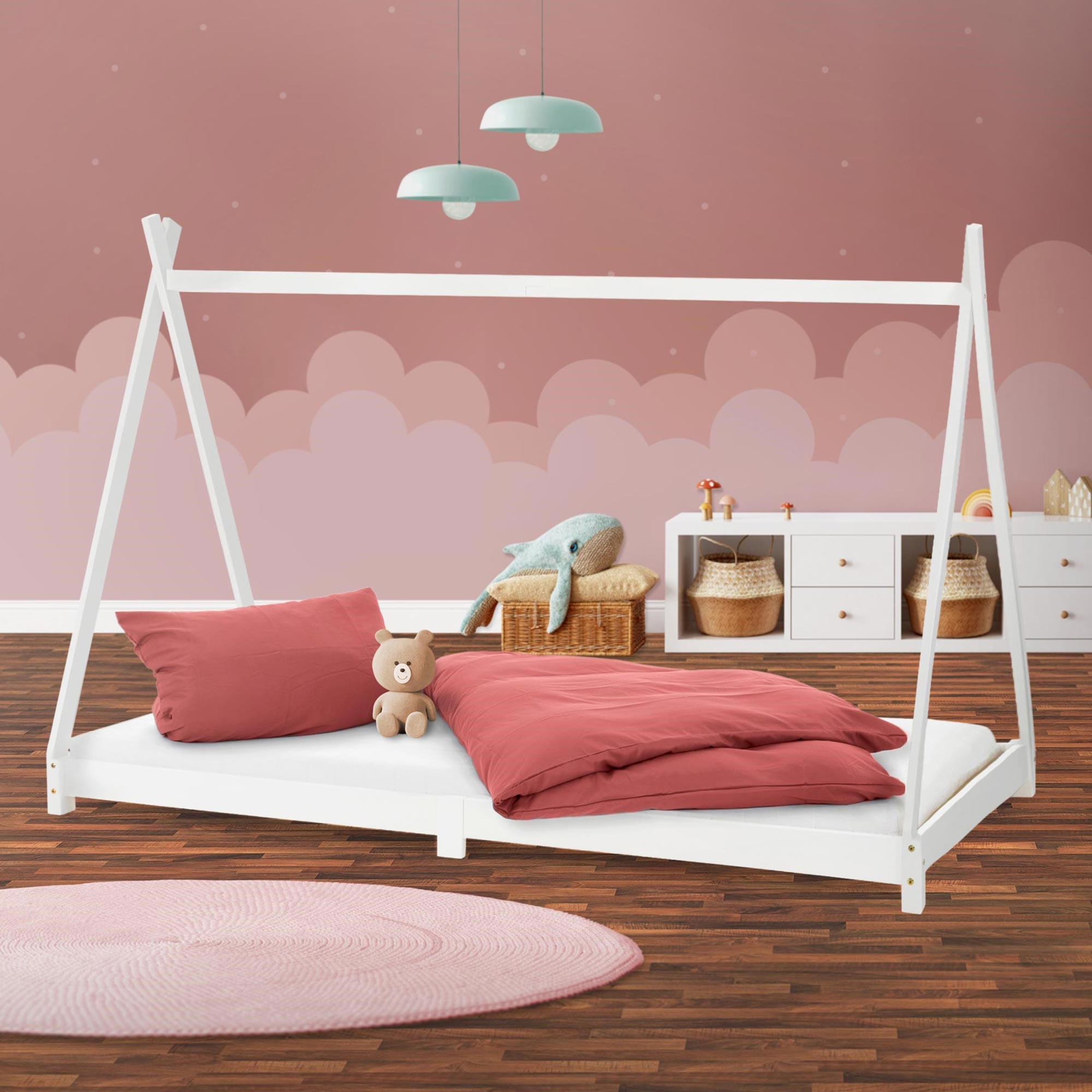 KINDERBETT Tipi 90x200 cm Weiß - Weiß, Holz (90/200cm) - ML-DESIGN