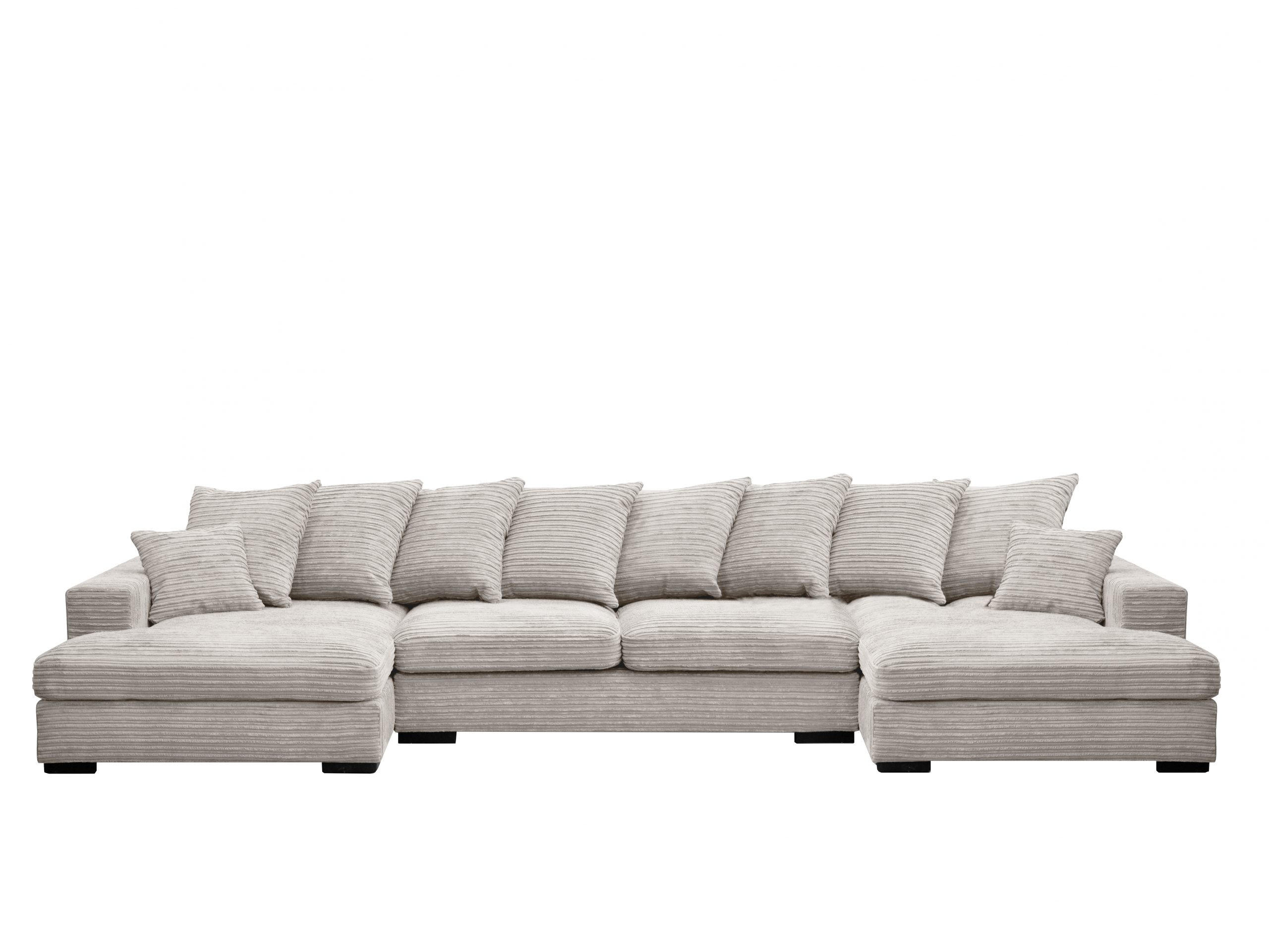 ECKSOFA mit Schlaffunktion und Bettkasten Couch U-form Gabon Stoff Zoom Perle - Beige, Holz (373/155cm) - Kaiser Möbel