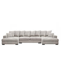 ECKSOFA mit Schlaffunktion und Bettkasten Couch U-form Gabon Stoff Zoom Perle - Beige, Holz (373/155cm) - Kaiser Möbel