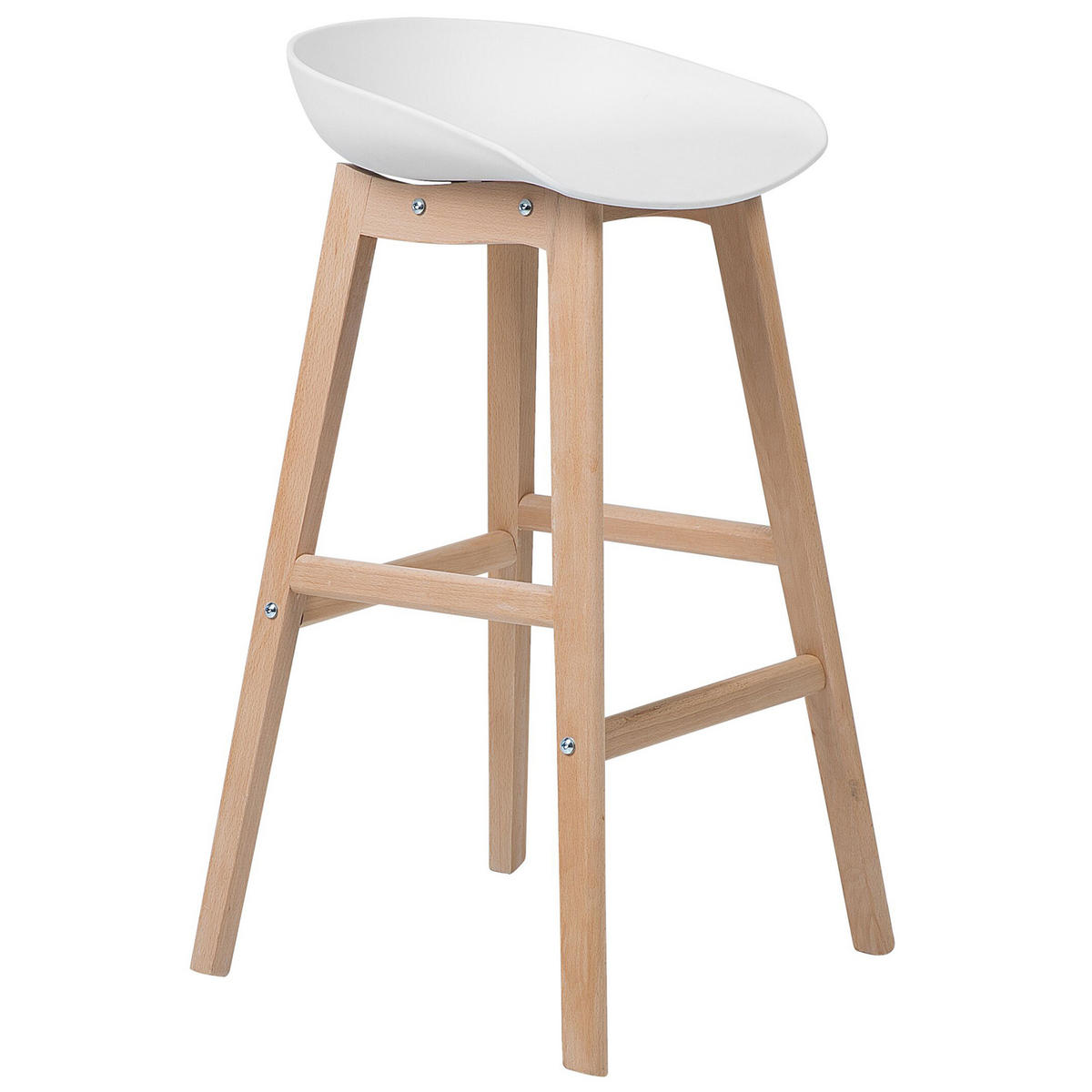 BARSTUHL 2er-Set Kunststoff Weiß Micco - Weiß, Holz/Kunststoff (42/85/46cm) - Beliani
