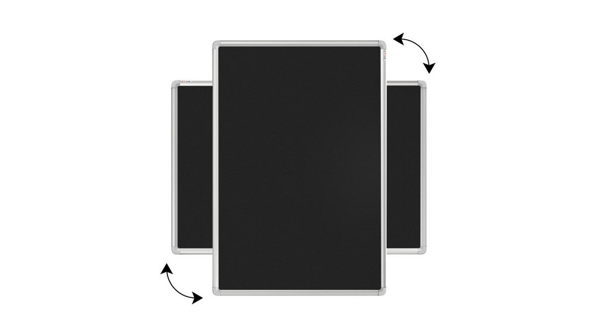 FILZTAFEL mit Alurahmen Schwarz 90x60 cm - Schwarz, Metall (90/60/1.6cm) - ALLboards