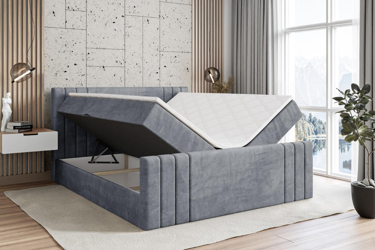 BOXBETT CELESTIA-Z - 140x200 cm - H4 - Grau - Grau, Holzwerkstoff (140/200cm) - ALTDECOR