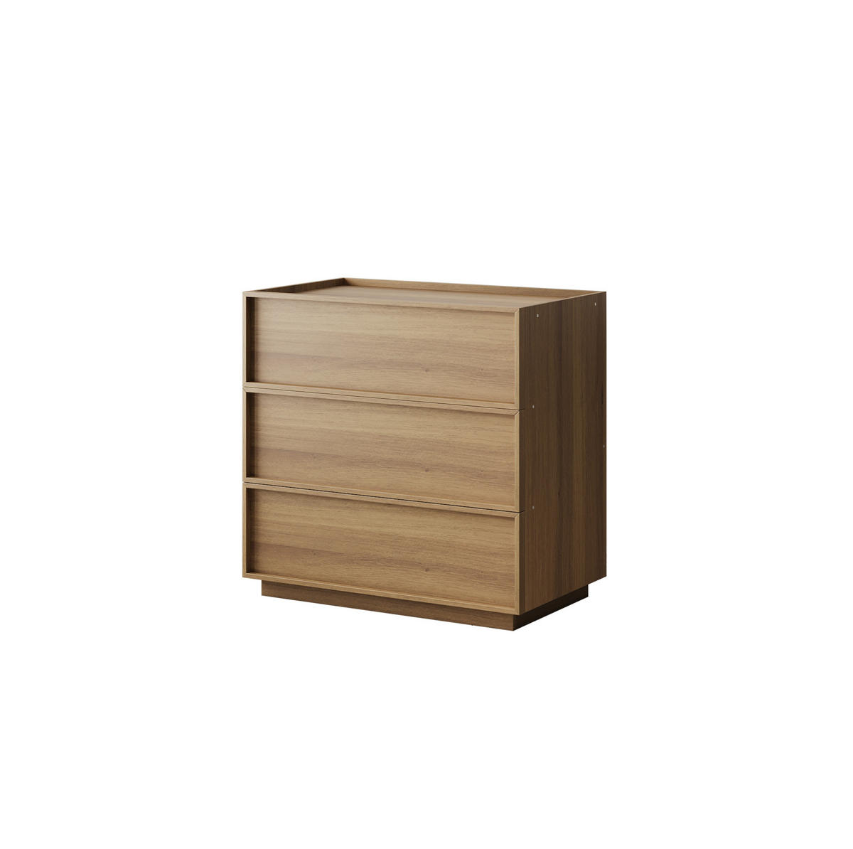 KOMMODE aus MDF und Holzwerkstoff 80x48x78 cm Eichefarben mit 3 Schubladen und Kippschutz - Nussbaumfarben, Holzwerkstoff (80/78/48cm) - Modfu