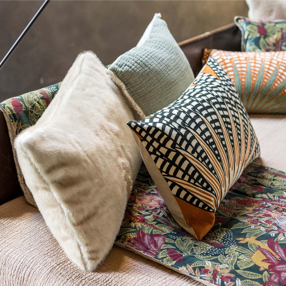 KISSEN Liwen natur 40 x 65 cm - Naturfarben, Textil (40/65cm) - Vivaraise