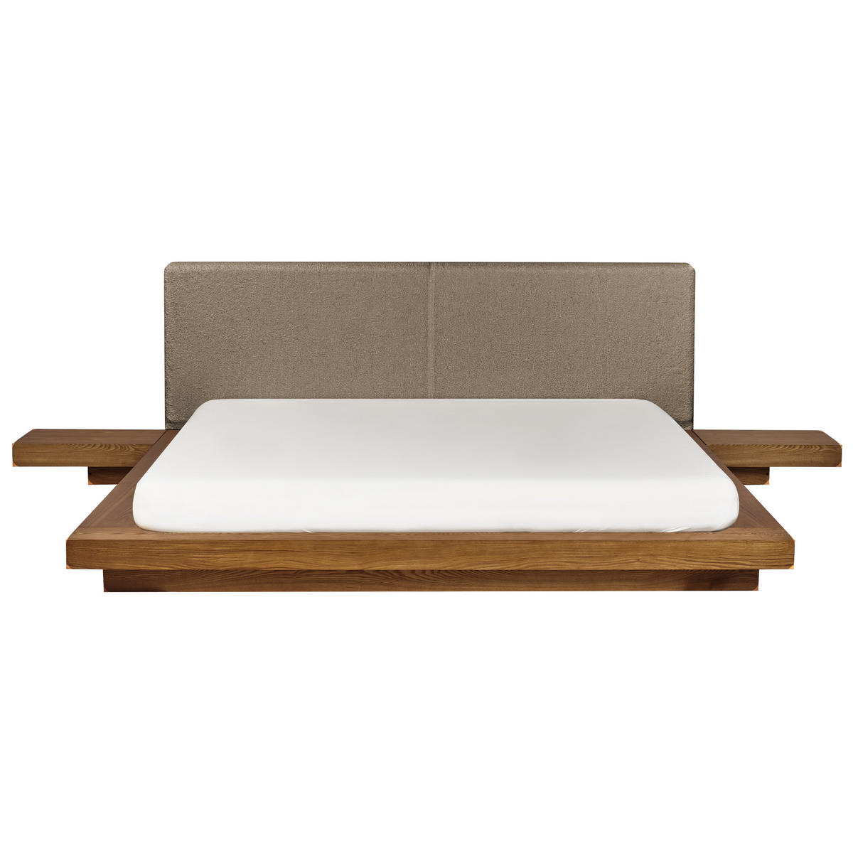 BETT mit Lattenrost 180/200 cm MDF-Platte Hellbraun Zen - Hellbraun, Holz (180/200cm) - Beliani