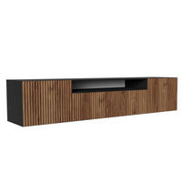 TV-SCHRANK Schwarz NOELI Hängend Mit Gerillten Fronten - Braun, Holzwerkstoff (200/40/41cm) - Sepro Meble