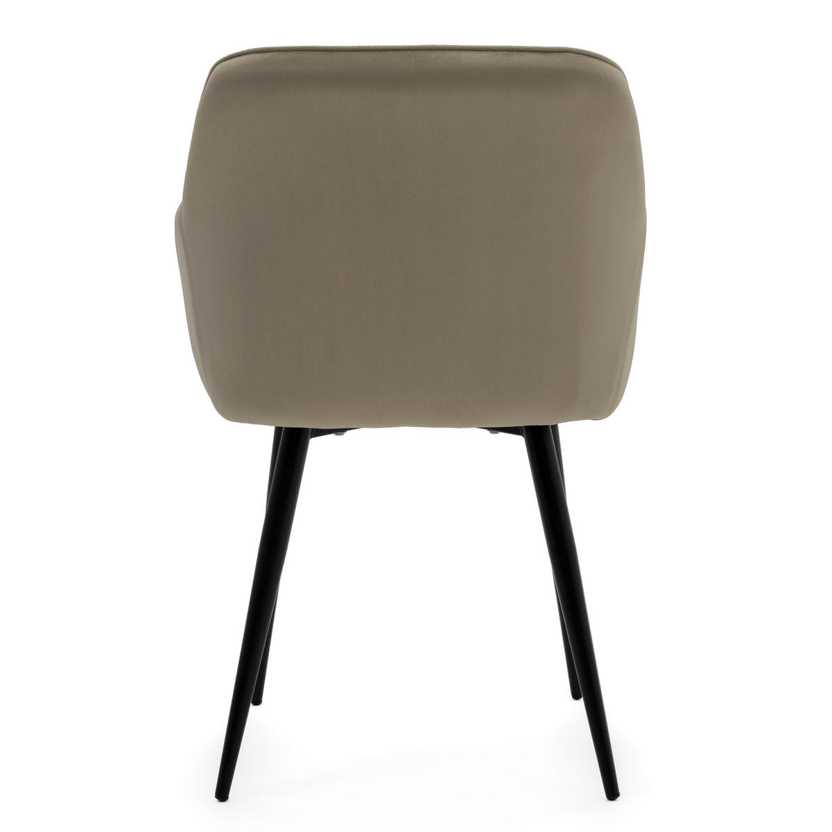 STUHL LAGO gespolsterter mit Steppung - dunkelbeige - Samt Velours - Schwarz/Braun, Textil/Metall (58/85/60cm) - NEW HOME