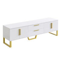 TV-LOWBOARD aus MDF 170x40x53,5 cm Weiß mit Hochglanzfronten, 4 Türen und 2 Schubladen - Weiß, Holzwerkstoff (170/53.5/40cm) - IVMEU