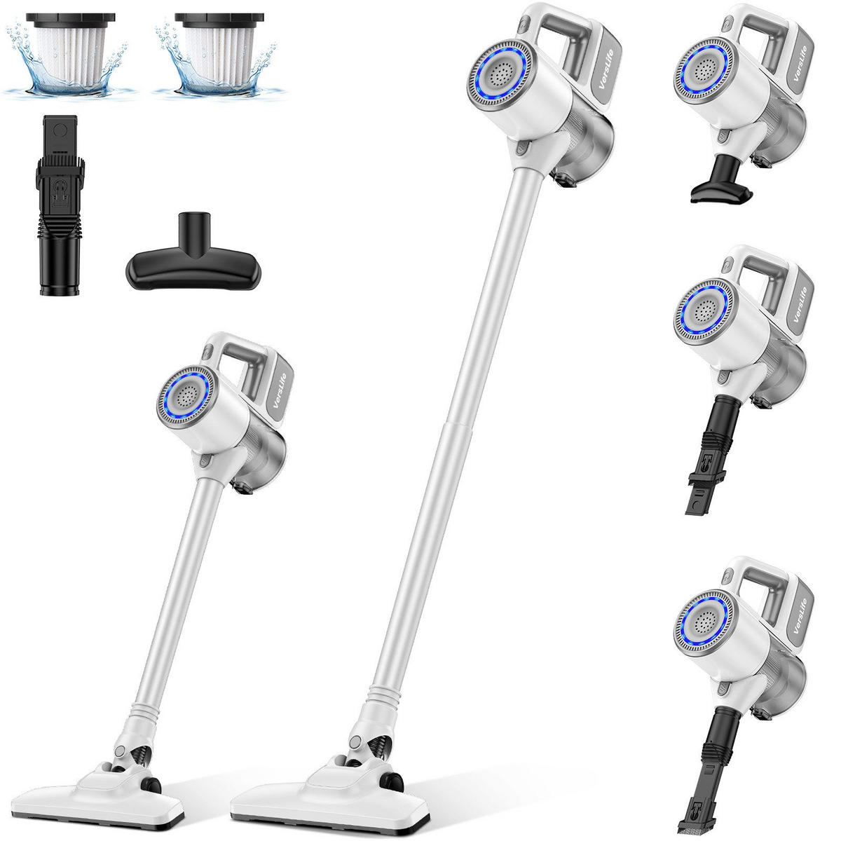 AKKU-HANDSTAUBSAUGER Darling II 41/29.5/19.2cm - Weiß, Metall (29.5/19.2/41cm) - Nettlife