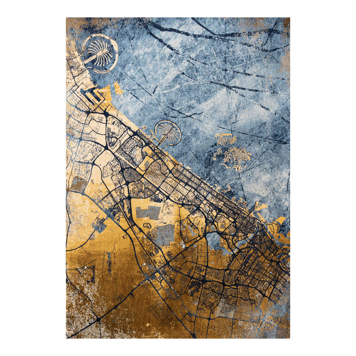 TEPPICH Gold Sea Dubai 100/140 cm - Multicolor, Textil (100/140cm) - Louis De Poortere