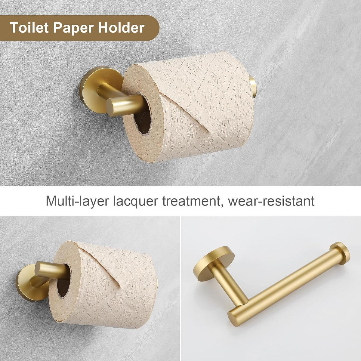 BADEZIMMER-REGAL-SET, gold, 34/17/6 cm - Goldfarben, Metall (17/6/34cm)