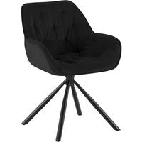 ARMLEHNENSTUHL Cord Schwarz - Schwarz, Textil/Metall (56/82/62cm) - CLP