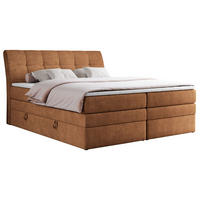 BOXSPRINGBETT GOLD-10 KING 120/200 Orange Struktur - H3 - Orange, Holz/Textil (120/200cm) - MKS