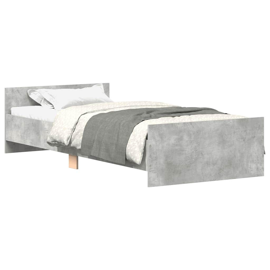 BETTGESTELL Betongrau 90x200 cm Holzwerkstoff - Grau, Holzwerkstoff - furnicato
