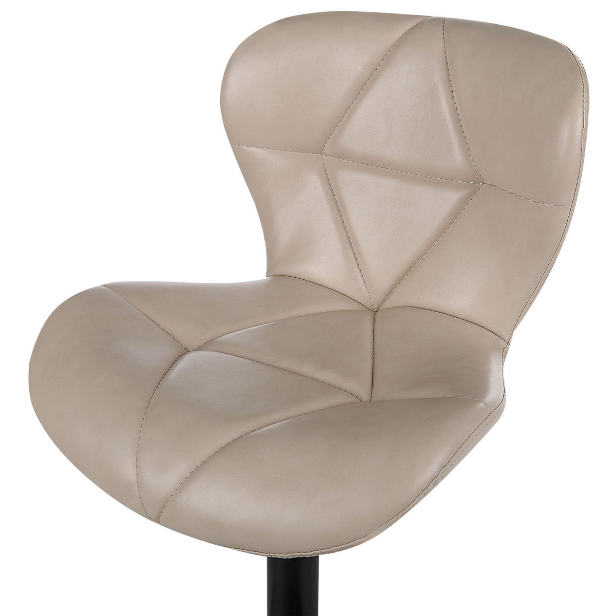 BARHOCKER 2er-Set Kunstleder hellbeige/schwarz höhenverstellbar Valetta - Beige/Schwarz, Kunststoff (46/51cm) - Beliani