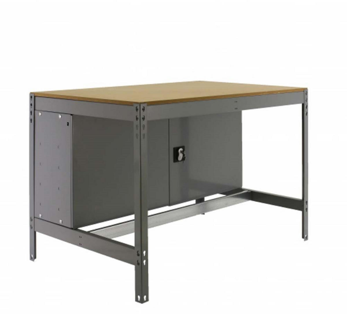 WERKBANK BUFFALO mit Schrank | HxBxT 84x90x61cm | Traglast 400kg | Grau - Grau, Metall (90/84/61cm) - PROREGAL
