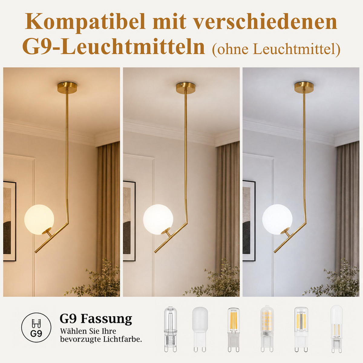 PENDELLEUCHTE Flores II 30x15x80cm - Goldfarben, Metall (30/15/80cm) - Nettlife