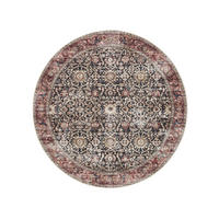 VINTAGE-TEPPICH George waschbar ø 120 cm rund - Rot/Multicolor, Kunststoff (120/120cm) - benuta