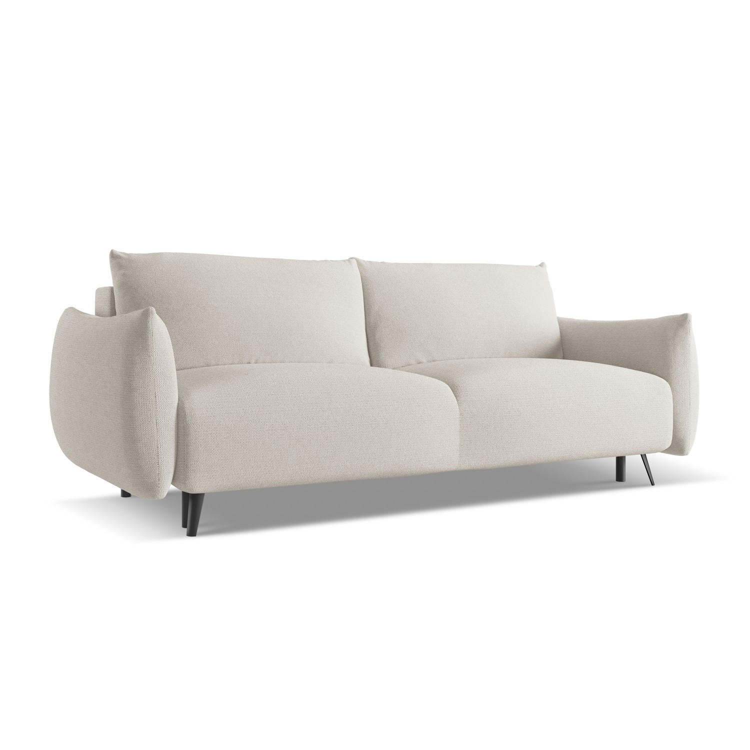 3-SITZER SOFA mit Schlaffunktion Chenille Stoff Grau - Silberfarben/Schwarz, Textil/Metall (230/86/105cm) - LaMiaSofa