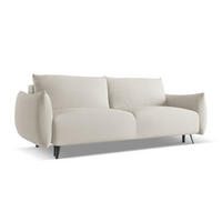 3-SITZER SOFA mit Schlaffunktion Chenille Stoff Grau - Silberfarben/Schwarz, Textil/Metall (230/86/105cm) - LaMiaSofa