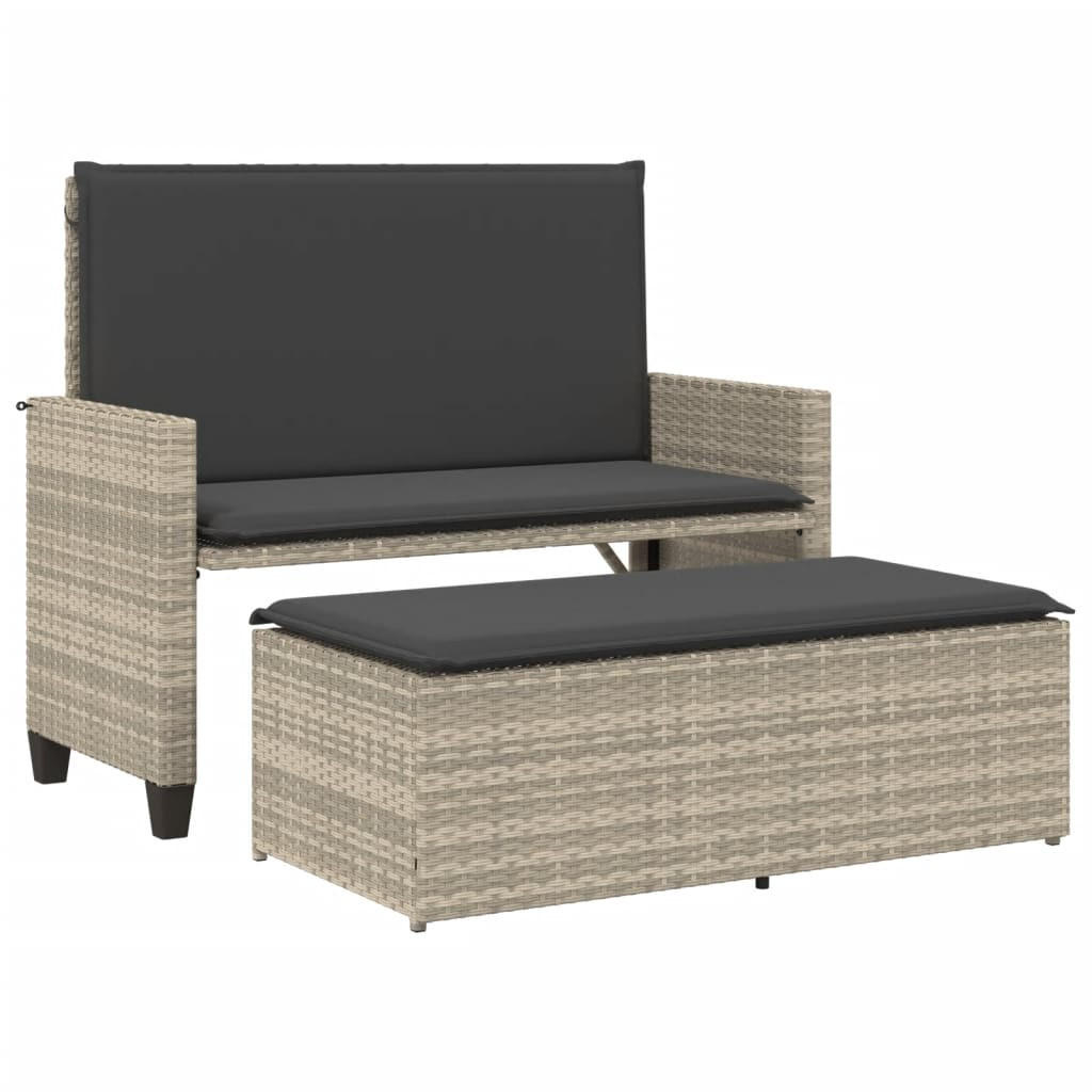 furnicato Gartenbank Beige, Anthrazit 122x61.5x55 cm