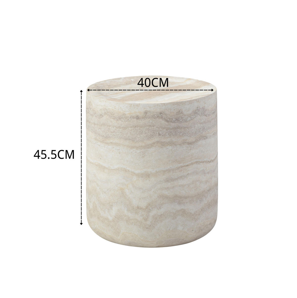 BEISTELLTISCH 40/40/45 cm beige aus Fiberglas mit strukturierter Oberfläche - Beige, Glas (40/40/45cm) - OKWISH