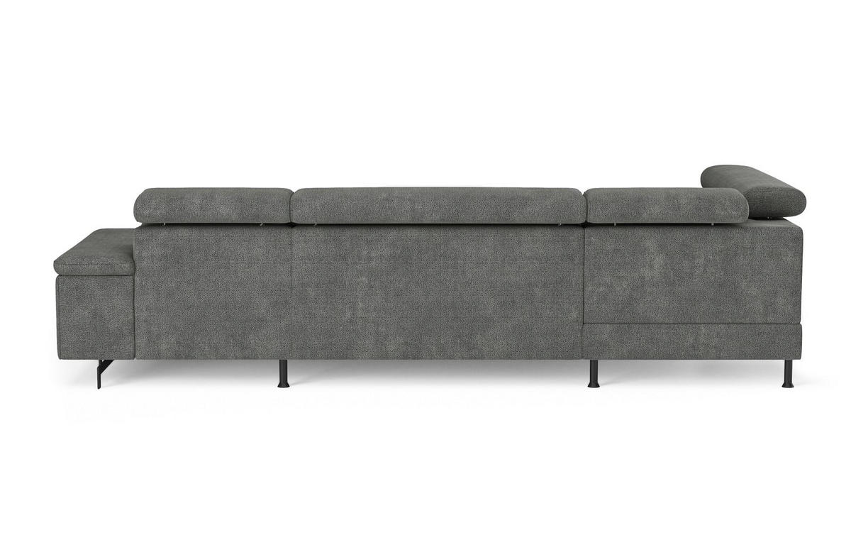 WOHNLANDSCHAFT mit Schlaffunktion und Bettkasten, Orlando-Stoff - Schwarz/Grau, Kunststoff/Textil (328/81/215cm) - Cotta