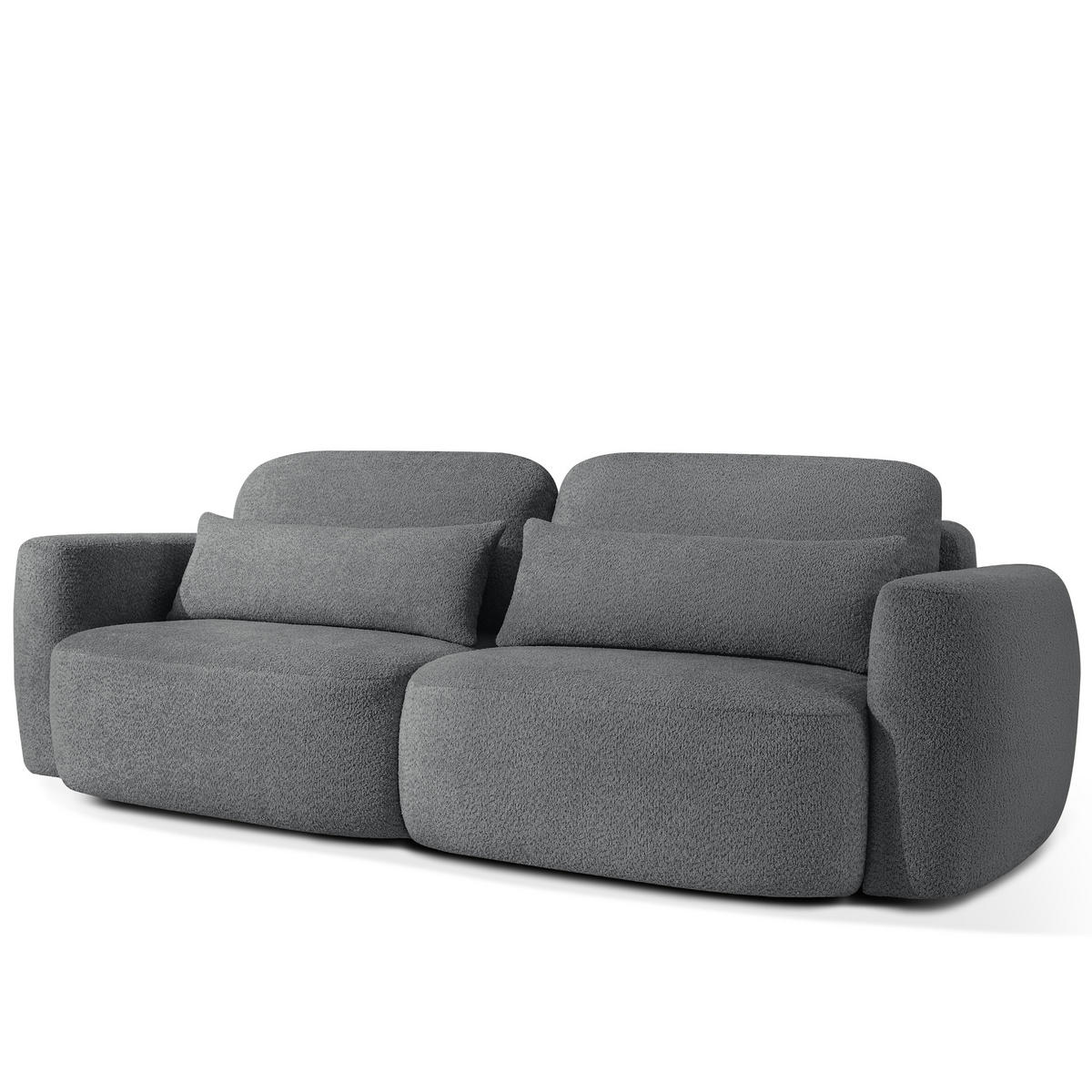 SITZGARNITUR ELOSA - Dunkelgrau, Holz/Textil (245/85/115cm) - KONSIMO®