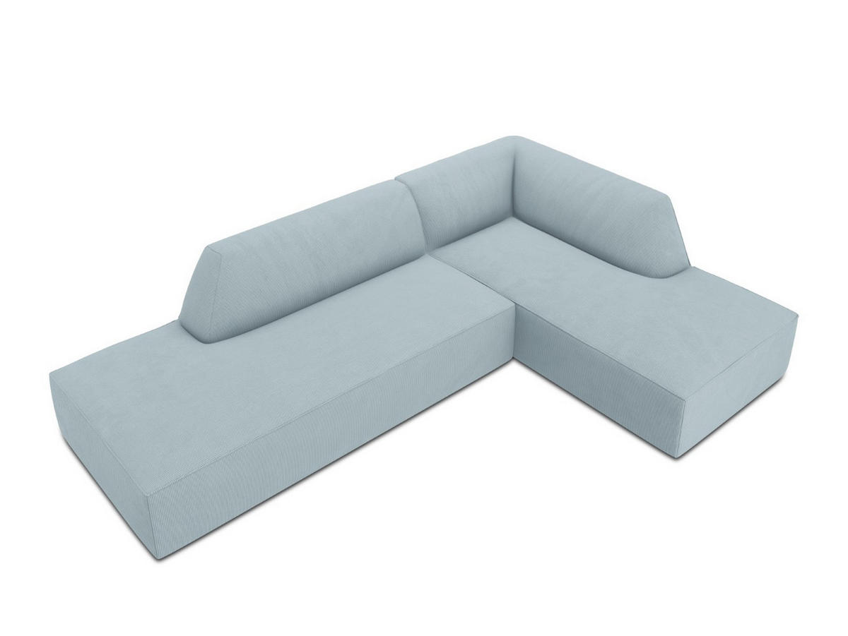 ECKSOFA rechts Ruby aus Cord hellblau 4 Sitzplätze - Hellblau, Textil (180/273cm) - Micadoni