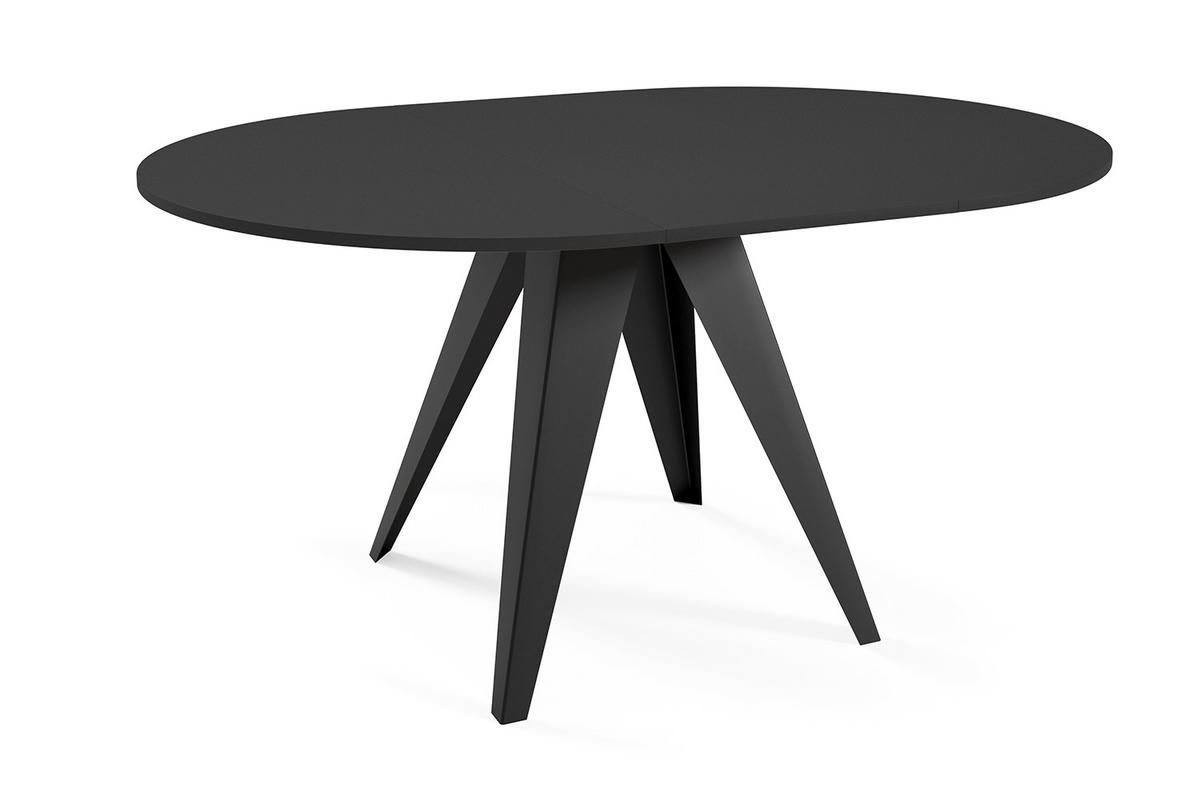 ESSTISCH Gerda Pietra Grigia Schwarz / Schwarz 90/128 / 90 / 76cm - Schwarz/Grau, Holz/Holzwerkstoff (90/90/76cm) - Feldmann-Wohnen