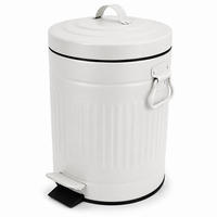 PUBELĂ Albă 5 l cu pedală retro - alb, material plastic/metal (20.5/29/20.5cm) - Relaxdays
