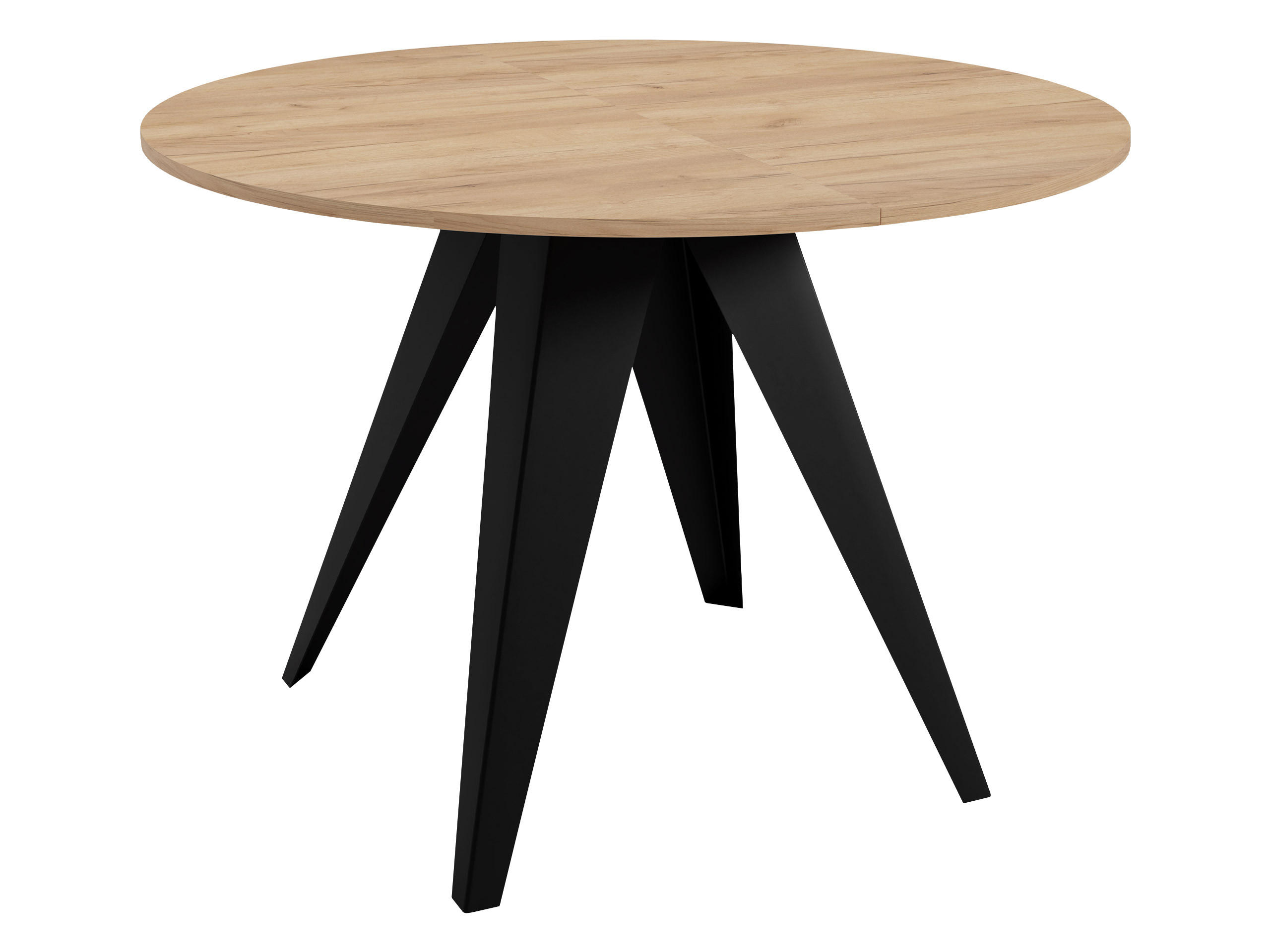 TISCH Gerda 90 - Eichefarben/Schwarz, Holzwerkstoff/Metall (90/90/76cm) - MIRJAN24