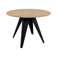 TISCH Gerda 90 - Eichefarben/Schwarz, Holzwerkstoff/Metall (90/90/76cm) - MIRJAN24