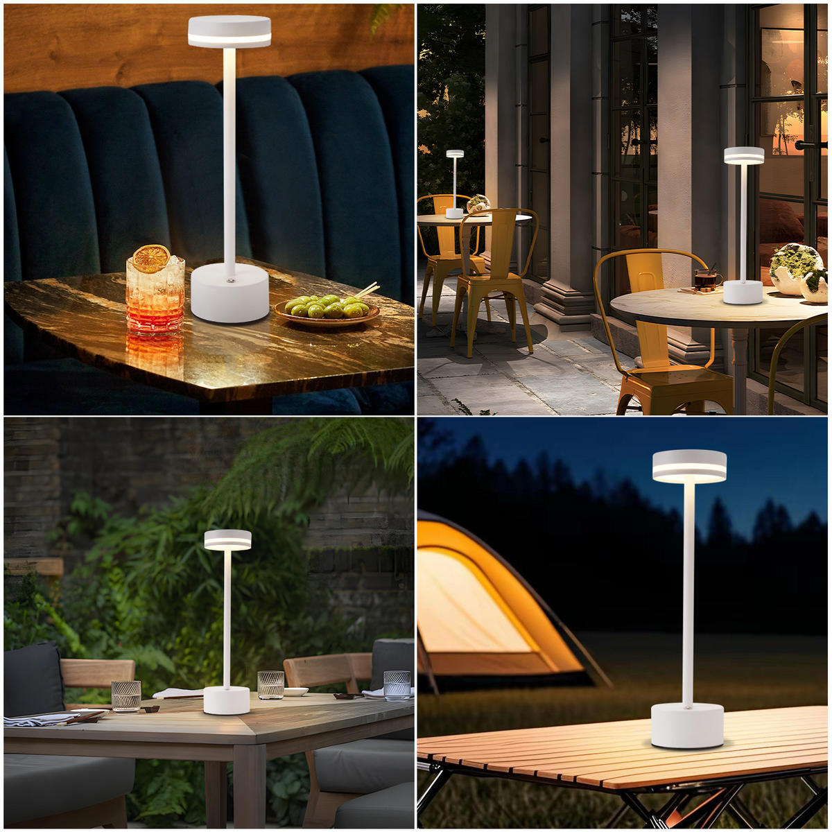 TISCHLEUCHTE Leuchtmann 8/31.5/8 cm - Weiß, Metall (8/8/31.5cm) - ZMH