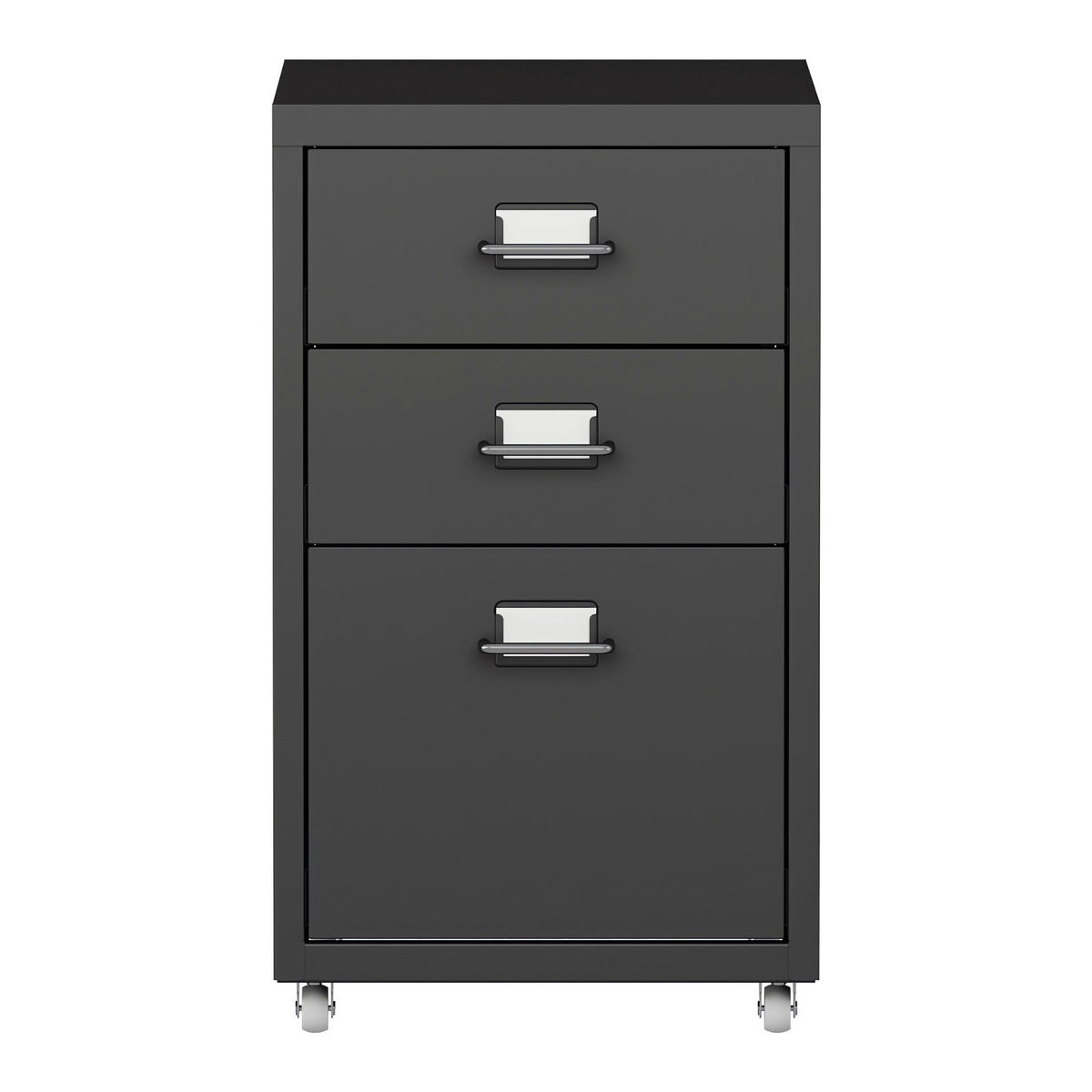 ROLLCONTAINER Kökar - Schwarz, Metall (28/48/41cm) - [en.casa]